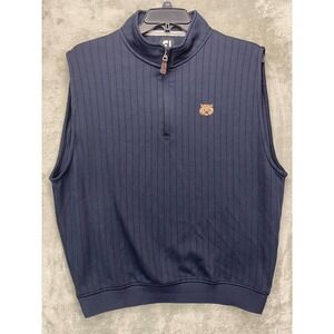 FJ Footjoy Men's‎ 1/4 Zip Sweater Vest XL Navy Blue Ribbed Knit